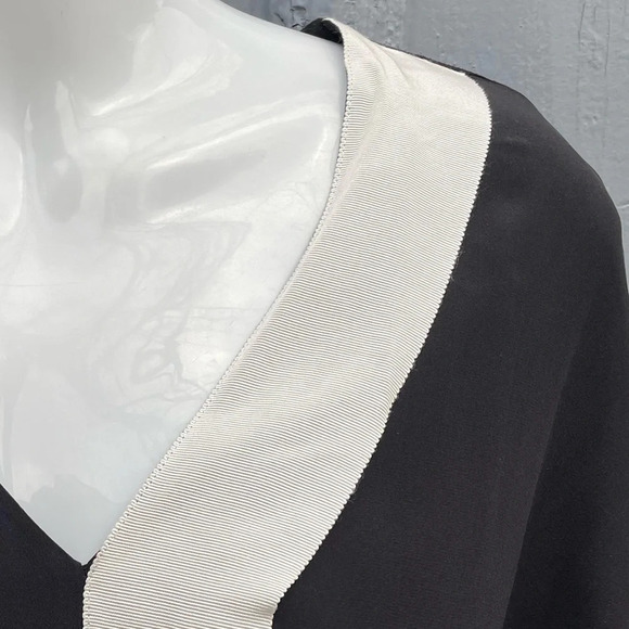 Pink Tartan Black Silk Grosgrain Accent Blouse, size M - Picture 3 of 10